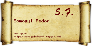 Somogyi Fedor névjegykártya